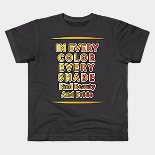 Celebrating Diversity: Embrace Unity in Colorful Typography for Pride Month Kids T-Shirt